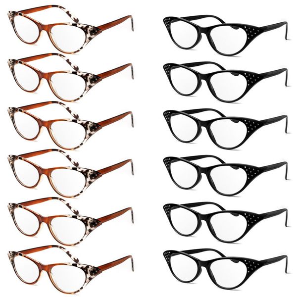 

cat eye reading retro reader eyewaer glasses plastic frame +1.0 ~ +3.5 pxpb