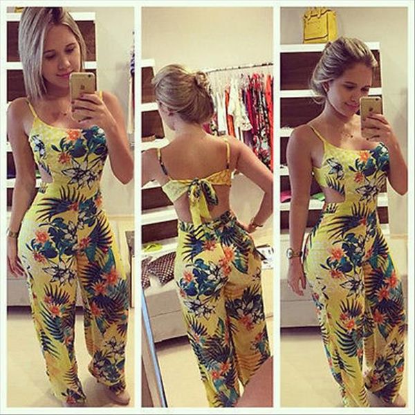 

fashion new women clubwear floral playsuit bodycon party sleeveless jumpsuit romper long trousers set drop shipping good quality, Black;white