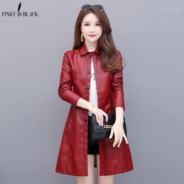 

women's leather & faux pinkyisblack pu jacket women fashion turn down collar coats elegant single breasted jackets female1, Black
