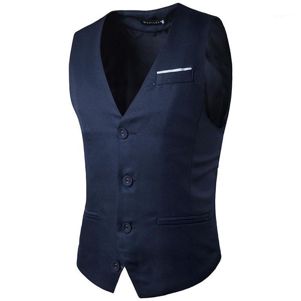 Atacado - homens vestido vestido sem mangas colete casaco masculino roupa magro fit terno sólido noivo coletes de negócios Bar Social Wedding wedding z101