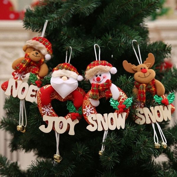 

merry christmas ornaments christmas gift santa claus snowman tree toy doll hang decorations for home with wooden letters muvz#