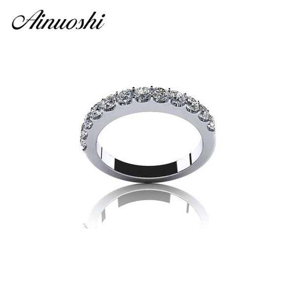 

ainoushi classic sona silver ring for women engagement real 925 solid sterling silver couple rings for wedding jewelry y200106, Slivery;golden