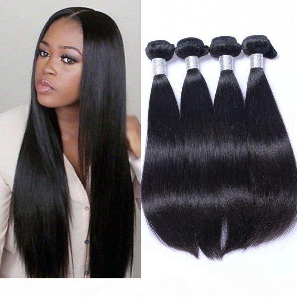 

mongolian virgin hair straight weave 4 bundles human hair weft natural color hair extensions 100g pc, Black