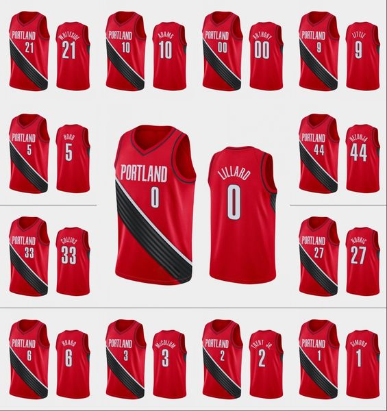 

portland trail blazers men damian lillard carmelo anthony c.j. mccollum jaylen hoard black custom statement jersey