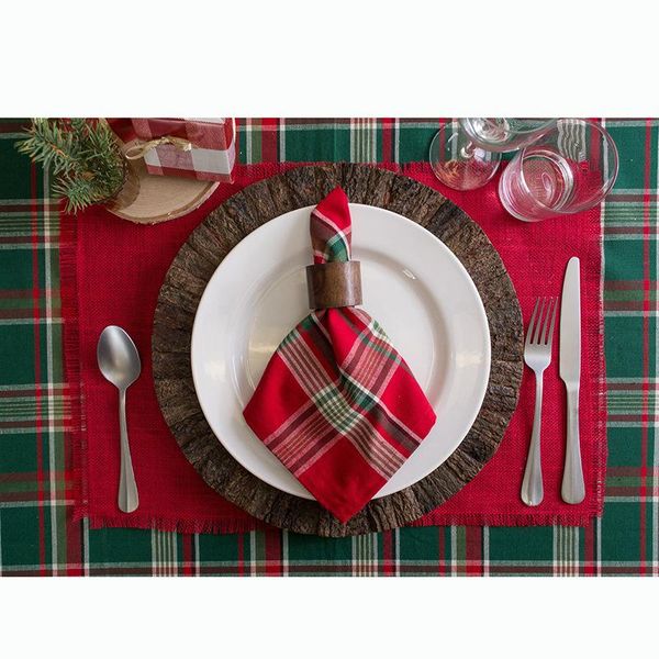 

red christmas table placemat table cloth kitchen bar square linen placemat dining table mat bowl pad christmas tables decoration dbc vt0763