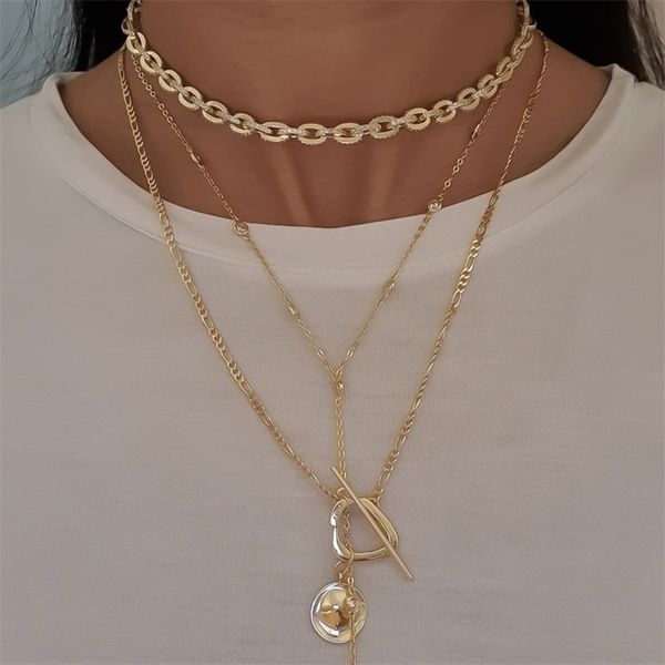 

multi layer 32+10cm hiphop choker link chain iced out bling micro pave cz women modern cable chain necklace y200730, Silver