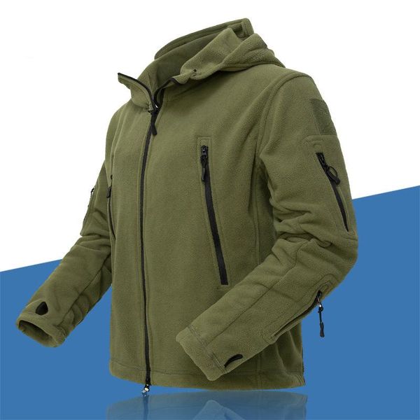 

2020 сша зимняя термальная руно tactical куртка на открытом воздухе спорт hooded coat militar softshell туризм army куртки для мужчин, Blue;black