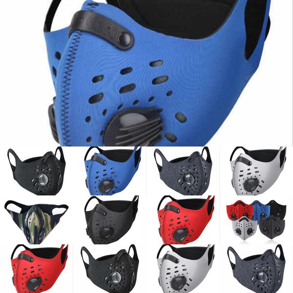 

outdoor sports anti-dust for riding waterproof dustproof face mask with breathing valve built-in filter cycling masks 3 n2m82, Black