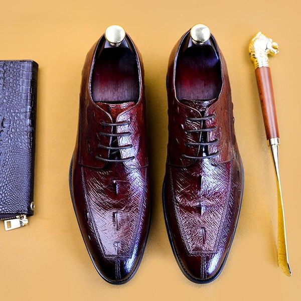 

men shoes genuine leather shoes men point toe business suits luxury male leather dress a120, Black