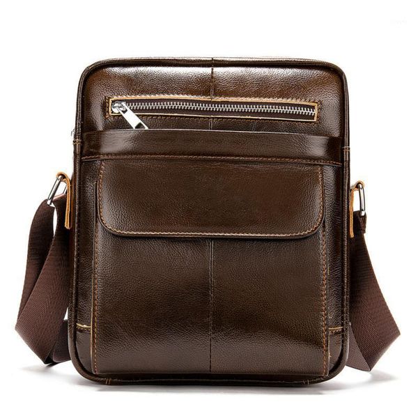 

1pcs summer new men's leather bag recreational slant bag vertical multifunctional single shoulder1