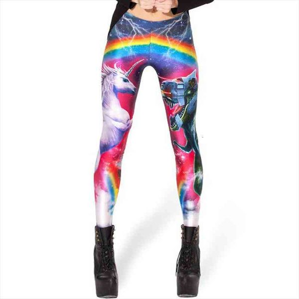 

Fashion Unicorn Women Workout Leggings Spring Autumn Cute Animal Cat Horse Print Blue Purple Leggins S To 4xl, Black