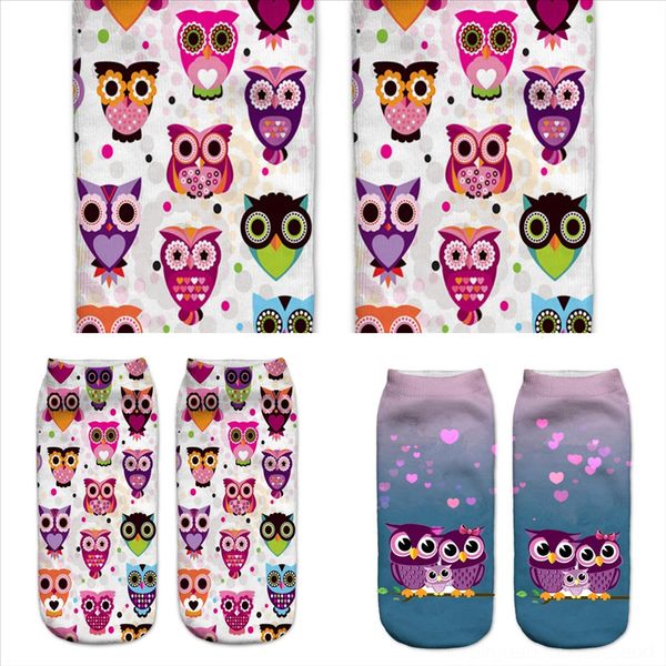 

ztyvb peonfly new funny sokken trim ankle sock animal print sandwich hamburger doughnut men pattern short combed cotton owl la happy, Black