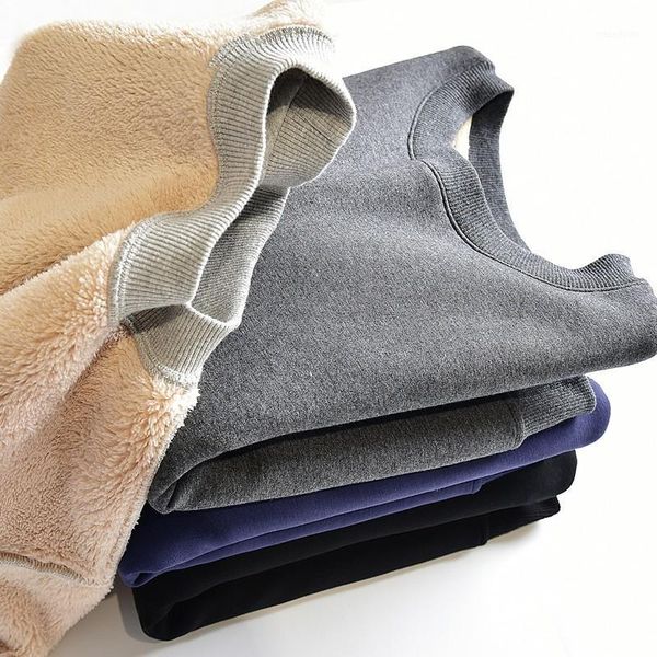 

winter new pullover sweatshirt women solid color lamb velvet padded korean loose thick velvet warm tide mujer hoodies mz20991, Black