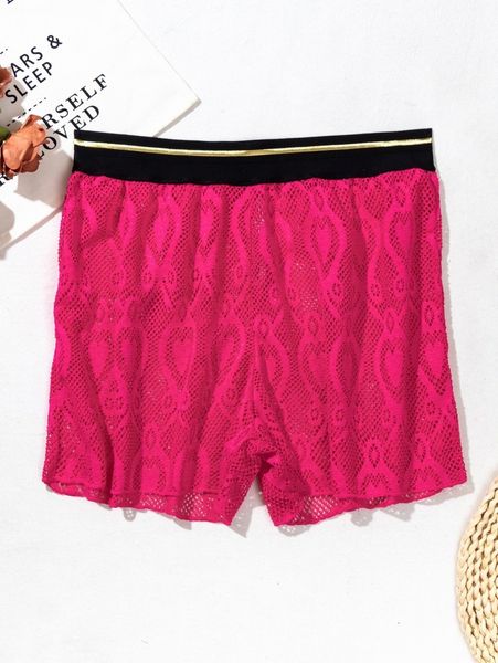 

hollow-out cover up shorts x0mc#, White;black