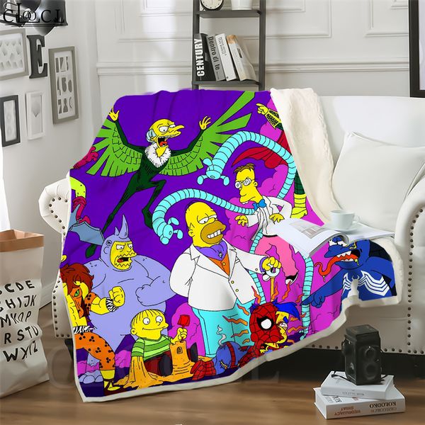 

cloocl new cartoons the simpsons 3d print casual style air conditioning blanket sofa teens bedding throw blankets plush quilt