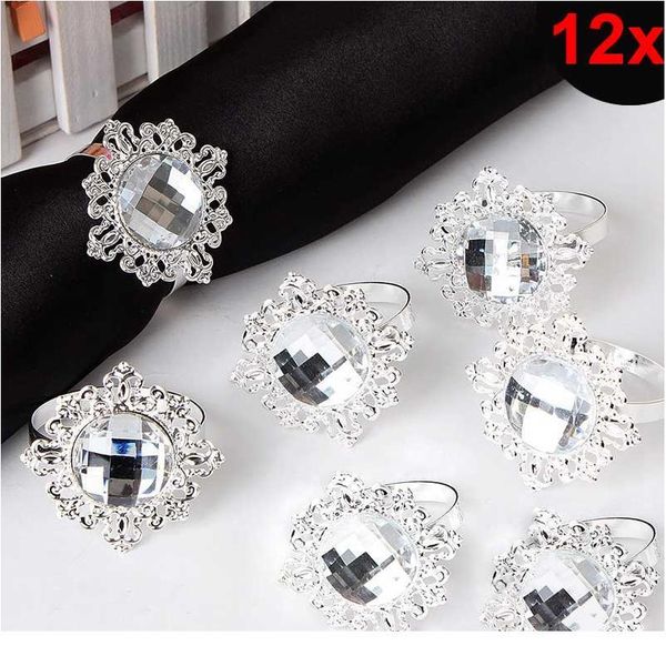 

12pcs bling acrylic napkin rings napkins holder wedding party banquet dinner christmas decor favo qyluqc