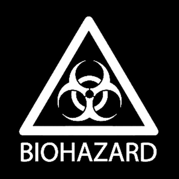 

14.3cm14.9cm interesting warning mark biohazard graphic car sticker black/silver vinyl decoration s9-2332