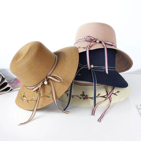 

жаркое лето соломенной шляпе женщины большой широкий брим бич hat вс hat складная вс блок ув защиты панама bone chapeu feminino jllxiz light, Black;white