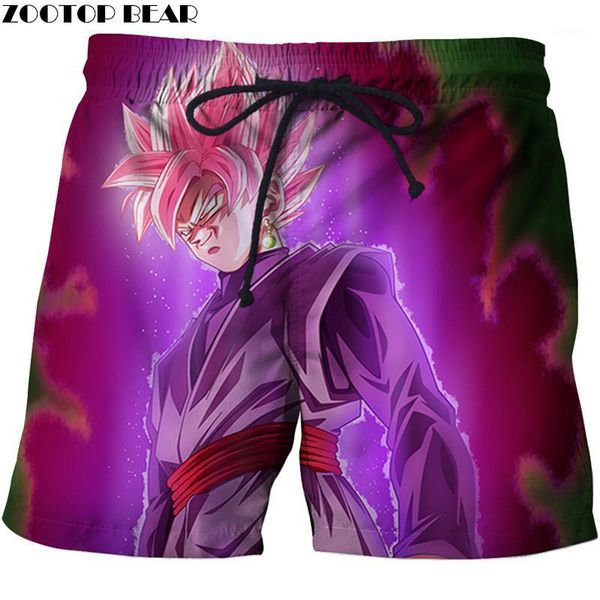 

pink anime 3d printed beach shorts men casual board shorts plage quick dry swimwear streetwear dropship new1, White;black