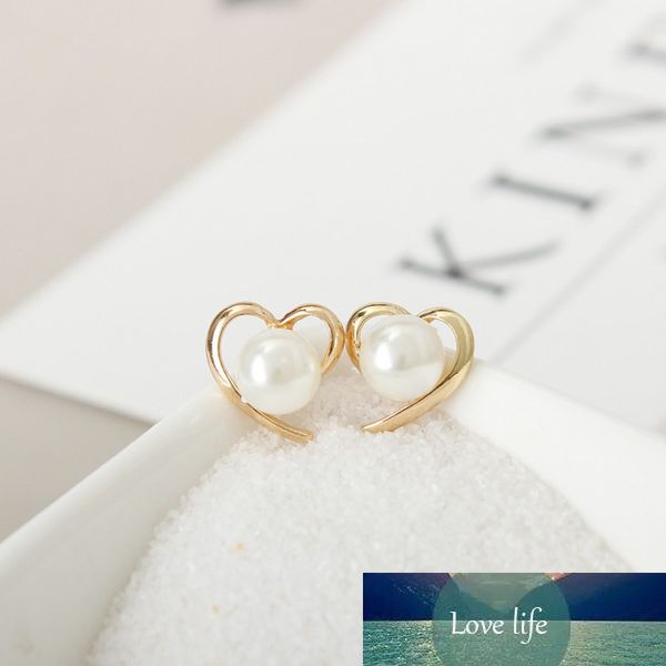 SUMENG New Korea Style Trendy Elegant Girls Pearl Personality Heart Shape Ear Accessories Statement Jewelry for Women Gifts