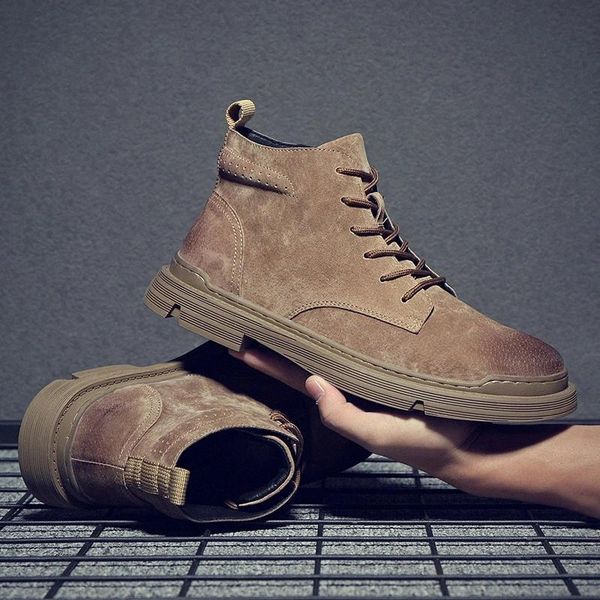 

boots men autumn winter boots men outdoor activity sneakers warm lace up high suede leather fashion shoes s5 #vc30