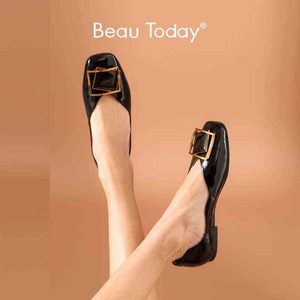 

women's square toe flat shoes metal decorative v-shaped light 2 9, Black