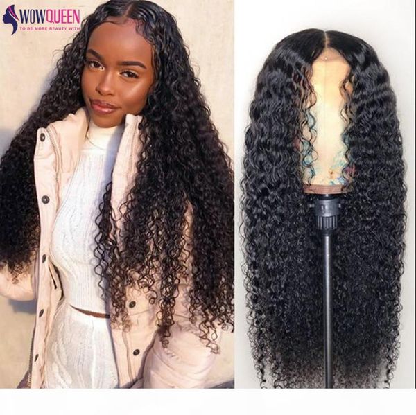 

30 inch water wave wig 4x4 lace closure wig malaysian full end13x6 lace front wig wowqueen remy lace front human hair wigs, Black
