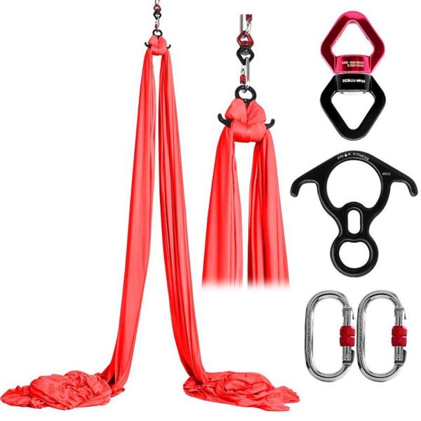 

10meters pure color yoga aerial silks set low stretch hammock trapeze inversion including yoga accessories