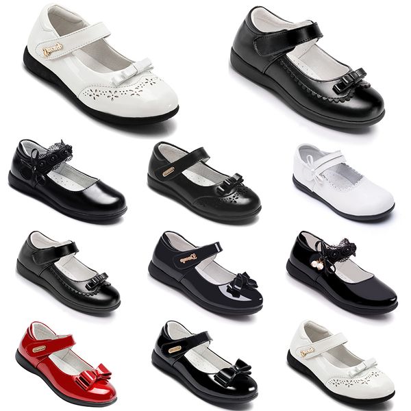 

platform shoes for baby girls leather princess shoes with soft bottoms triple black triple white outdoor walking size 26-40