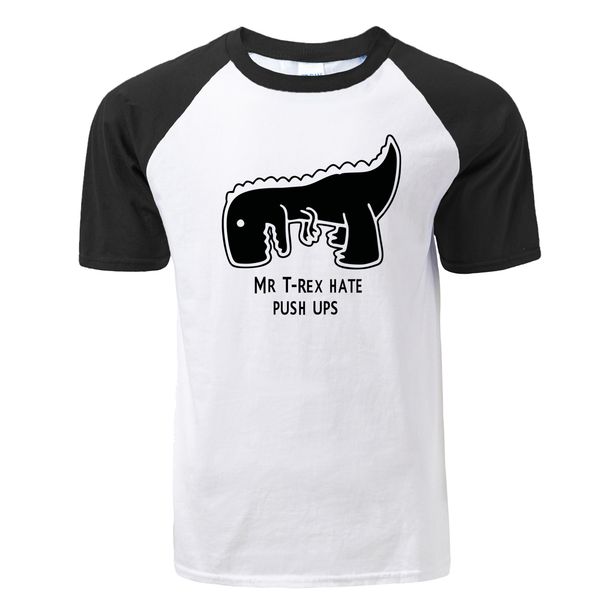 

new design mr t rex hates push ups mens funny men's short sleeve raglan fashion harajuku streetwear hooded sweatshirt hoodie men t shir