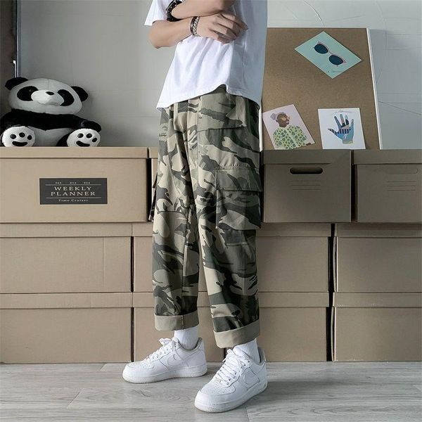 

2020 men's loose cargo casual pants clothing camouflage printing haren pants streetwear high-quality trousers plus size s-2xl, Black