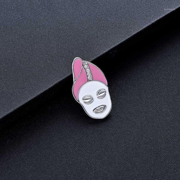 

pins, brooches dcarzz cute women face pin badge gift gold rose pins metal crystal jewelry enamel accessories1, Gray