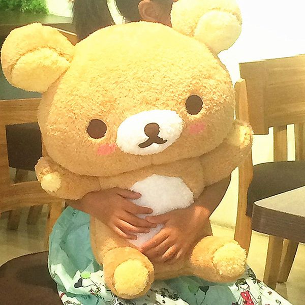 

55 giant rilakkuma bear plush toys life size relax bear pillow dolls soft stuffed animals valentine&#39s day girlfriend gif y200723