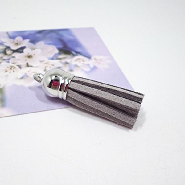 

30pcs 38mm mini silver hat leather tassels pendant jewelry curtain garments decorative accessories key bag pendant craft tassels h wmtdqd