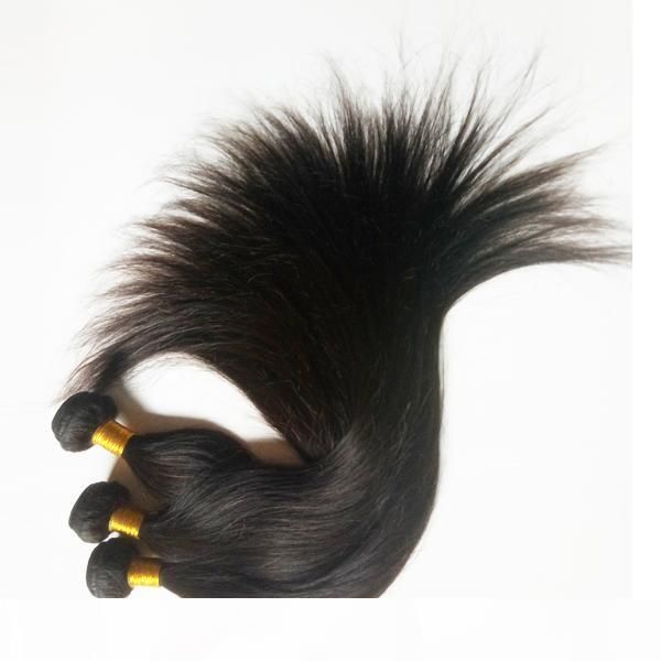 

brazilian european virgin human hair 3 4 5pcs unprocessed full cuticle peruvian straight hair 8-28inch beauty indian remy hair extensions, Black