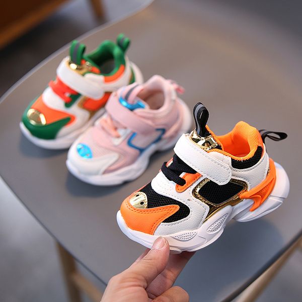 

children's sports sneakers autumn new boys mesh breathable sports shoes girls baby sports shoes toddler sneakers, Black;red