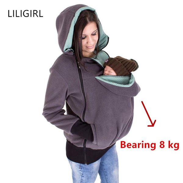 

baby maternity cusual sweatshirt clothes 2019 new pregnant women hoodies thicken wool maternity carrier jackets coat, White