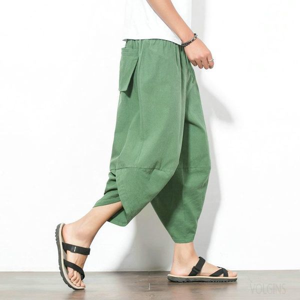 

men's pants men 2022 summer ankle-length solid harem mens casual hip hop korean style joggers male high street clothes trousers, Black