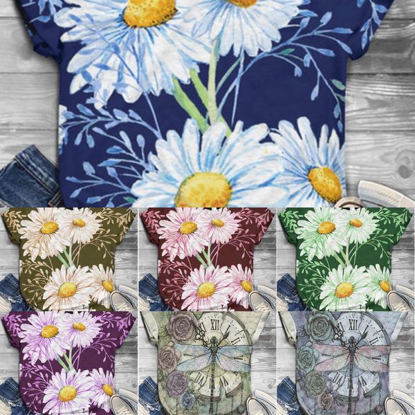 

2020 simple printing round neck short-sleeved women's 2020 simple printing round neck short-sleeved t-shirt t-shirt digital digital wom, White