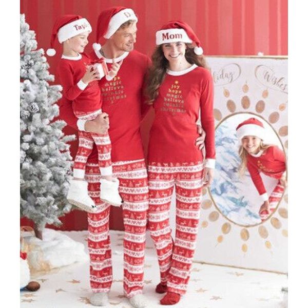 Neue Familie Passende Kleidung Baumwolle Familie Weihnachten Pyjamas Familie Look Anzüge Schöne Säuglingskleidung Weihnachten Outfits Hot LJ201111