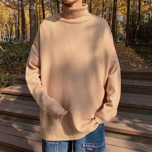 

2021 new privathinker men's solid color winter new woman fashion turtleneck sweater korean streetwear man pullovers ynd6, White;black
