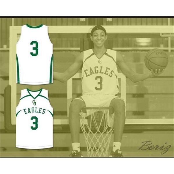 

age men cj mccollum glenoak high school green white full embroidery size s-4xl college jersey or custom any name or number jersey, Black