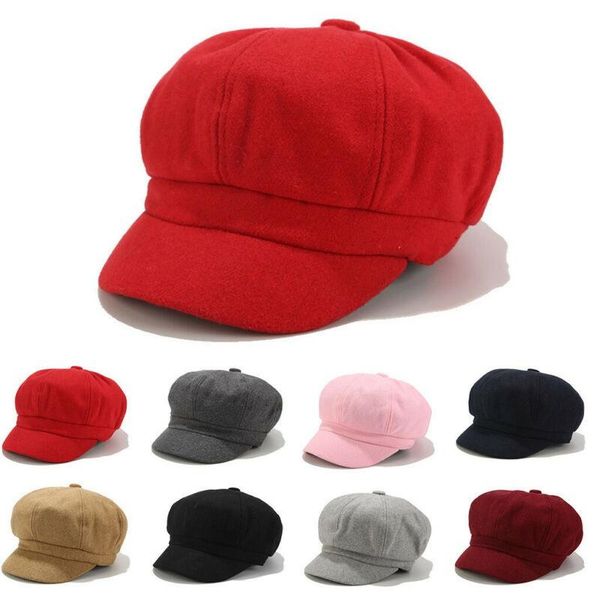 

stingy brim hats hat flat womens girls s boy cap 8 panel baker wool blend ladies, Blue;gray