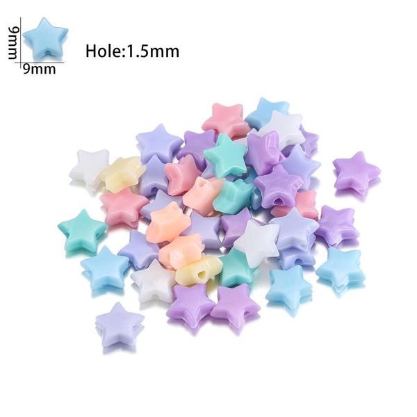 

100pcs acrylic charm beads heart flower star shape beads diy making bracelets necklace loose beads jewelry findings h jllqgz, Silver