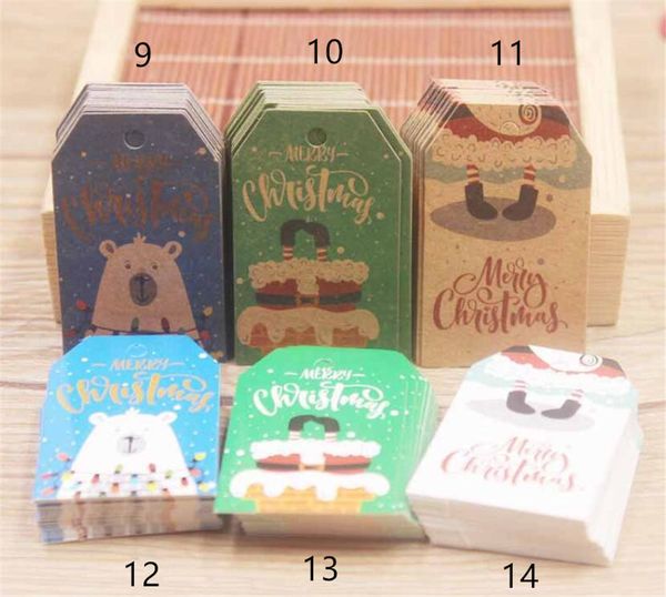 

home festive 5*3cm 100 pcs merry christmas tags kraft paper card gift label tag diy hang tags gift wrapping decor gift card