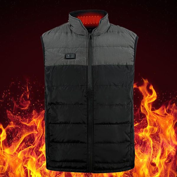 

outdoor t-shirts winter usb heated jacket motorcycle clothing men women vest cycling heater washable waistcoat m-3xl, Gray;blue
