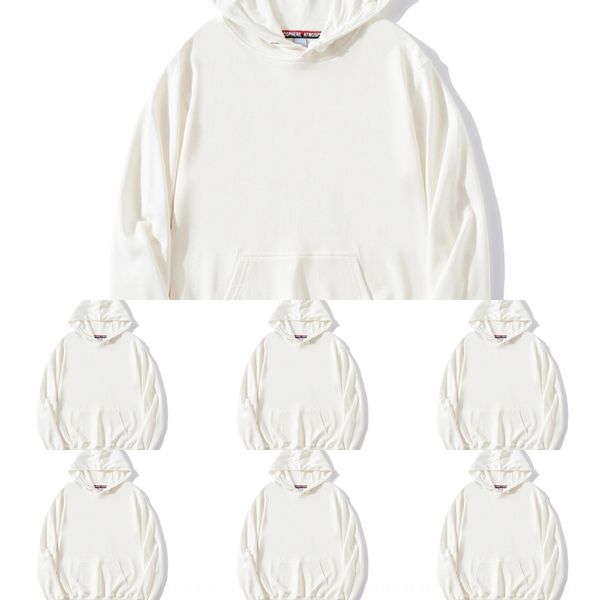 

autumn and winter new men's and women's pure color pullover hooded can pullover sweatercouple sweater be printed with blank sweate, Black