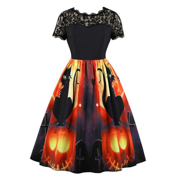 

hepburn lace patchwork halloween dress new, Black;gray