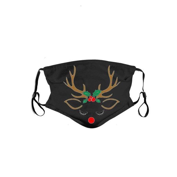 

8 elk pattern adjustable christmas festive styles face dust-proof anti-fog breathable pm2.5 gwa1333 washable mask masks for ihebv