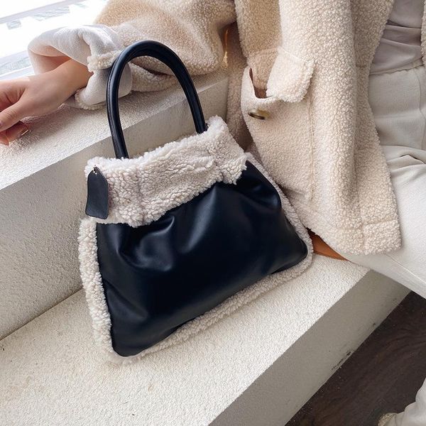 

2020 autumn and winter new cross-body bag female plush tote bag fashion wild shoulder